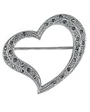 Boma Marcasite Heart Pin