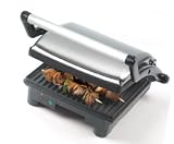 DOMO Kontaktgrill/Panini Edelstahlgehäuse 180° aufklappbar DO9034