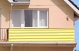 Balkonsichtschutz Windschutz Sichtschutz 600x75 gelb-weiß #532