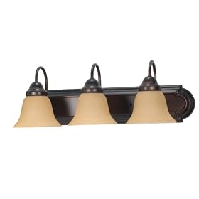 Nuvo Lighting 60/3122 Ballerina Vanity Light with Champagne Glass, Mahogany Bronze, 24-Inch 3-Light