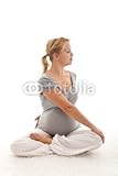 Wallmonkeys Peel and Stick Wall Decals - Beautiful Pregnant Woman Doing Exercises - 72