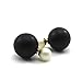 DDU(TM) 1 Pair Black- Charming Double Artificial Bead Earring Ear Ring Ear Stud Decoration