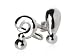 Novelty Punctuation Silver Cufflinks (Exclamation Point and Question Mark) with Presentation Box