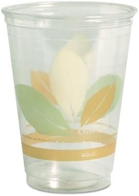 Bare Rpet Cold Cups, 9Oz, Clear W/Leaf Design, 50/Bag, 20 Bags/Carton