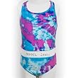 Girls Turq Tie Dye Printed Two Piece Tankini Swimsuit