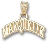 Marquette Golden Eagles Solid 10K Gold Arched ''MARQUETTE'' Pendant