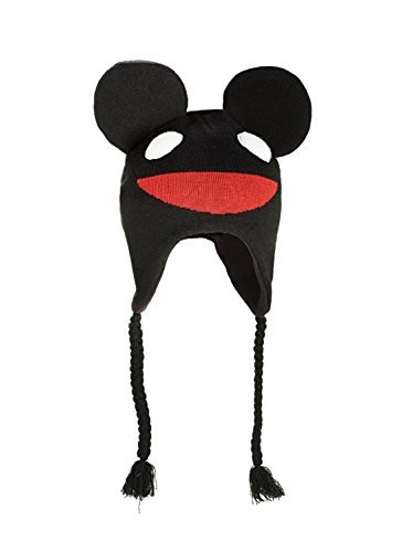 DEADMAU5 Mau5 Head Fleece Lined Black Knitted Laplander Hat/Cap