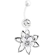 Bioplast White Blooming Lily Belly Ring