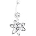  : BIOPLAST White BLOOMING LILY Belly Ring