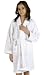 Solid Terry Loop Girl's Bathrobe, 100% Cotton, White, XL (14)