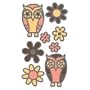 EK Success Glitter Dimensional Stickers - Owls & Flowers