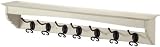 French Country Coat Rack, 7-HOOK, ANTIQUE WHITE