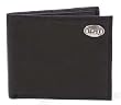 Black Pebble Grain Leather Bi-fold Wallet with Silver Emblem - Collegiate Series