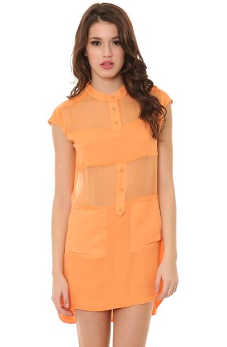 Funktional Women's The Micro Panel Silk Dress Extra Small Orange