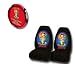 A Set of 2 Front Universal Fit Bucket Seat Cover and Steering Wheel Cover - Betty Boop Hawaii Grass Skirt Aloha