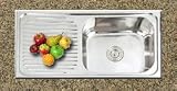 Kitchen Sinks Inset Single Bowl Brushed Steel Finish With Drainer And Full Waste Kit (B08bs)