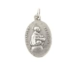 Christian Pendant - Antiqued Pewter St. Charles Barromeo Necklace Pendant Medal