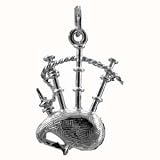 Pendentif en argent fin 925/1000 représentant cornemuse musette