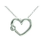 0.03 cttw Heart Shaped Pendant - 14kt White Gold LIFETIME WARRANTY