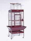 Prevue Hendryx Signature Select Series Wrought Iron Bird Cage in Metallic Garnet Red, Medium