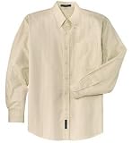 NEW Port Authority - Patterned Long Sleeve Easy Care Shirt Light Tan-4XL