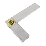 uxcell　L形定規　直角定規　測定ツール　シルバートーン　メタル材質　125mm x 81mm