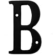 Bolton Hardware Letter 3 Inch Solid Brass Dark Oil Rubbed Bronze Finish House Letter Raised 3/16", Letter B