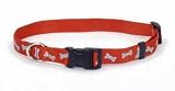 Coastal Pet Adjustable Reflective Nylon Dog Collar (Blue with Bones, 18-26 inch L x 1 inch W)