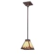 Quoizel TFTR1506RS Tanner 1 Light Rod Hung Tiffany Mini Pendant Light Fixture