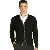 Hugo Boss BOSS Black Extrafine Merino Contrast Placket Cardigan at Hugo Boss