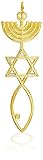 Large Size Messianic Seal Jewelry Charm in 14K yellow gold