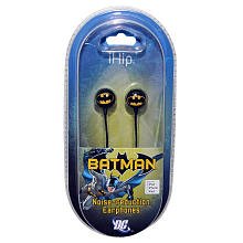  iHip DCF10163BM Classic Batman Logo Hi-Fi Noise Reducing Ear Buds (Earphones) Black/Yellow
