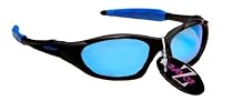 RayZor Professional Lightweight Black UV400 Sports Wrap Running Sunglasses, With a Blue Iridium Revo Mirrored Anti-Glare Lens