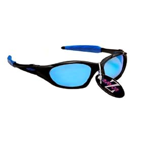 RayZor Professional Lightweight Black UV400 Sports Wrap Sailing / Water Sports Sunglasses, With a Blue Iridium Revo Mirrored Anti-Glare Lens.