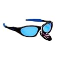 RayZor Professional Lightweight Black UV400 Sports Wrap Golf Sunglasses, With a Blue Iridium Revo Mirrored Anti-Glare Lens