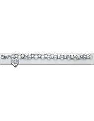 Sterling Silver Tiffany Style Bracelet-Boxed Length-65" Silver w/ Rosary-Miraculous Medal, Virgin Saint Mary, Immaculate Conception & Crucifix Cross Patron Saint St. Medal Pendant Necklace In Gift Box