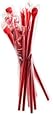 Perfect Stix Concession Spoon Straw, Plastic Wrapped, 10" Length, Red (Pack of 300)