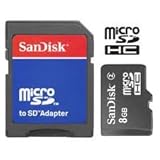 Sandisk Micro Sd / Micro Sdhc 8gb Flash Memory Card for Htc Smartphone Aria ....