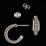 Handmade Sterling Silver and Gold Hoops, #1795