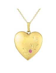 Gold over silver SS & Yg Plated Heart Locket w/ Flowers "Love" Necklace
