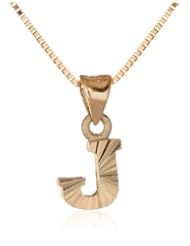 14k Yellow Gold Initial Pendant Necklace, 18"