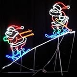 コロナ産業 2Dモチーフ LED ２人スキーサンタ L2DM148　【イルミネーションライト】