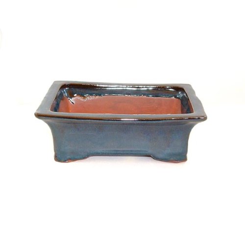 18cm Green/Blue Rectangular Bonsai Pot