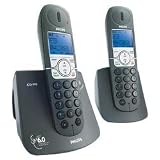 Philips CD4402B/37 DECT 6.0 Digital Cordless Phone System with 2 Handsets