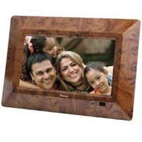 Impecca DFM-750 7 3-in-1 Digital Photo Frame with 16:9 Aspect Ratio, Built in Speakers, Wood