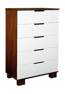 Babyletto Modo 5 Drawer Dresser in Espresso/White