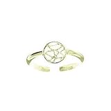 18kt Gold over Sterling Silver Small Filigree Circle Band Toe Ring
