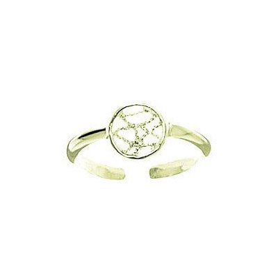 18kt Gold over Sterling Silver Small Filigree Circle Band Toe Ring