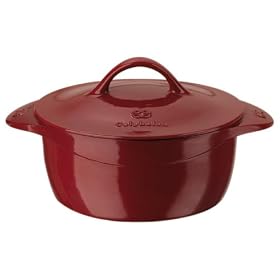 Click here to buy Calphalon Enamel Cast Iron 5 Quart Dutch Oven, Cabernet Red by Calphalon.