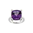 14K White Gold 0.05 ct. Diamond and 8 1/2 ct. Amethyst Ring